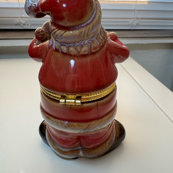 Festive vintage Santa Claus hinge trinket box - Picture 4 of 13
